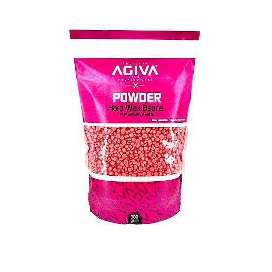 פתיתי שעווה שחור/ורוד אגיבה 800 גרם Agiva Hard Wax Beans Carbon with black