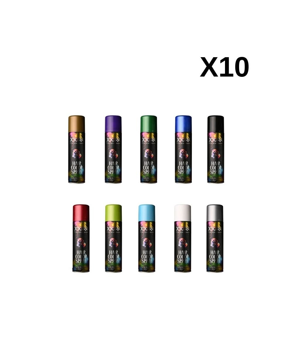 דיל! 10 יחידות ספריי צבע זמני לשיער150ML JOGRA (מגוון צבעים )